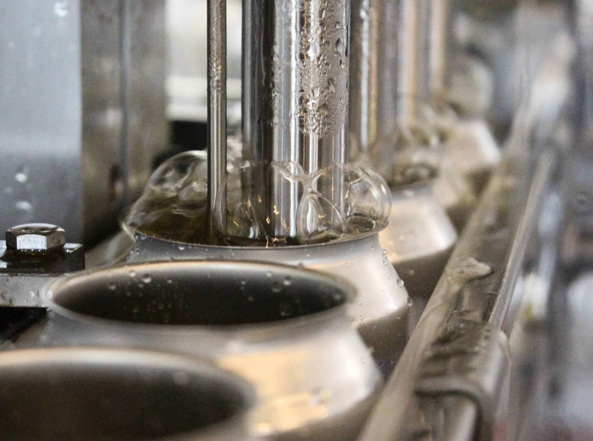 Cans being filled